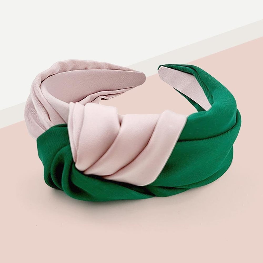 BACK IN STOCK! NEW Green Ivory Two Tone Burnout Knot Headband